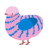 Cotton Candy, a pink and sapphire chicken with a bar pattern