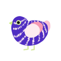 (unnamed), a indigo and rose chicken with a bar pattern