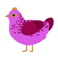 Cherry Icecream, a orchid and maroon chicken with a half-lace pattern