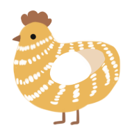 (unnamed), a honey and cream chicken with a bar pattern