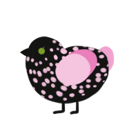 Namtar, a black chicken with a speckle pattern