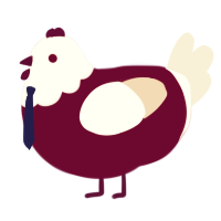 Jade, a maroon and cream chicken with a head pattern