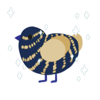 Majesty, a tumblr and gold chicken with a bar pattern