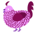 Strawberry milkshake, a lavender and wine chicken with a lace pattern