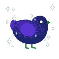 zombie, a navy and indigo chicken with a half-lace pattern