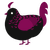 Virgil, a black and wine chicken with a half-lace pattern