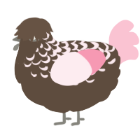 Wilted Rose, a bark and rose chicken with a half-lace pattern