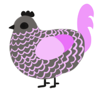 (unnamed), a grey and lavender chicken with a lace pattern