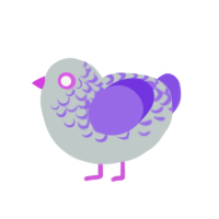 教科書, a silver and blurple chicken with a half-lace pattern