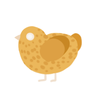 A honey and orange chicken with a speckle pattern
