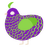 A violet and grass chicken with a lace pattern