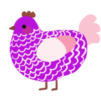 (unnamed), a amethyst and rose chicken with a lace pattern