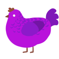 (unnamed), a amethyst and violet chicken with a half-lace pattern