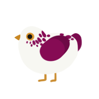 (unnamed), a white and wine chicken with a neck-speckle pattern