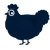 A tumblr chicken with a bar pattern