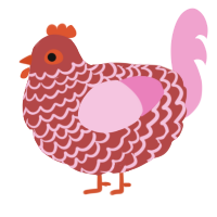 (unnamed), a red and pink chicken with a lace pattern