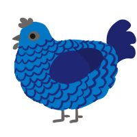 (unnamed), a sapphire and navy chicken with a lace pattern