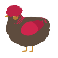 A bark and crimson chicken with a neck-band pattern
