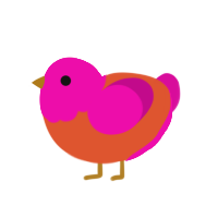 (unnamed), a vermilion and fuchsia chicken with a head pattern