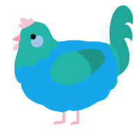 (unnamed), a sky and turquoise chicken with a head pattern