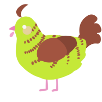 (unnamed), a lime and russet chicken with a half-bar pattern
