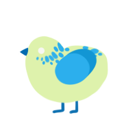 glub, a apple and sky chicken with a neck-speckle pattern