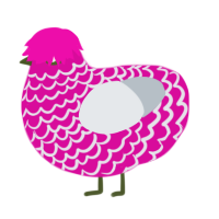 (unnamed), a fuchsia and mist chicken with a lace pattern