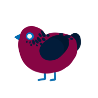 Red, a maroon and tumblr chicken with a neck-speckle pattern