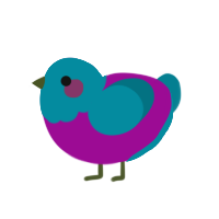 Trevor, a plum and sea chicken with a head pattern