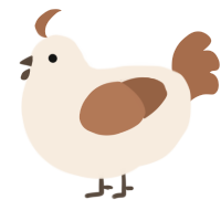Oswin II, a cream and brown chicken