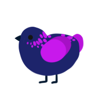 (unnamed), a navy and amethyst chicken with a neck-speckle pattern