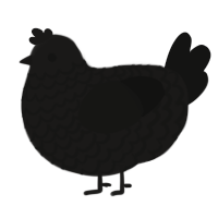A sable and black chicken with a lace pattern