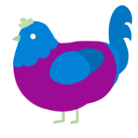 (unnamed), a plum and sapphire chicken with a head pattern
