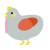 Reigen Arataka, a silver and vermilion chicken