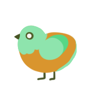 マニアック, a orange and spring chicken with a head pattern