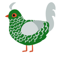 (unnamed), a leaf and silver chicken with a lace pattern