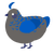 Trene, a grey and ultramarine chicken with a half-lace pattern