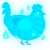 A cerulean chicken with a bar pattern