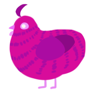 (unnamed), a fuchsia and plum chicken with a bar pattern