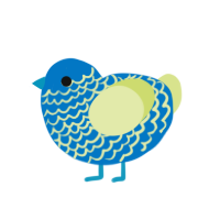 Summer, a sapphire and lemon chicken with a lace pattern