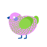 ill patrick star, a lavender and grass chicken with a lace pattern