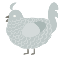 silver 1mod, a silver chicken with a lace pattern