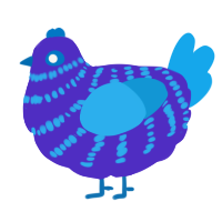 (unnamed), a indigo and sky chicken with a bar pattern