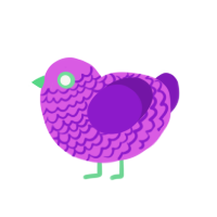 Wisted, a orchid and violet chicken with a lace pattern