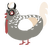 Carrie-Ann, a ash and cream chicken with a half-lace pattern