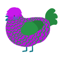 (unnamed), a amethyst and viridian chicken with a lace pattern