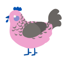 (unnamed), a pink and grey chicken with a half-lace pattern
