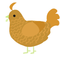 (unnamed), a gold and orange chicken with a lace pattern