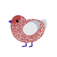 barn², a red and mist chicken with a double-lace pattern