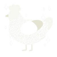 A white chicken with a double-lace pattern